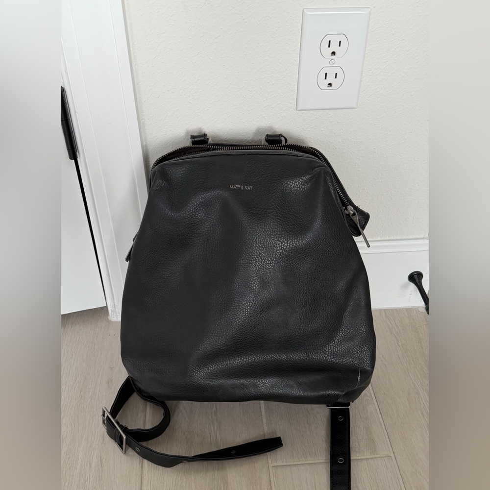 Matt & Nat Black Leather Backpack